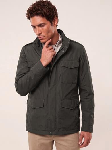 Wärmende Langjacke mit 9 Taschen Dunkelbraun