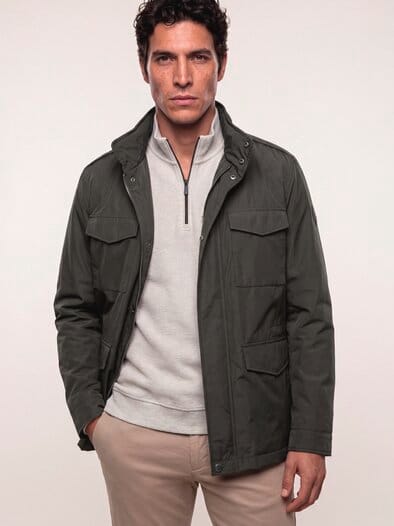 Wärmende Langjacke mit 9 Taschen Dunkelbraun