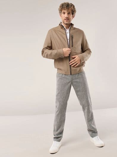 Leinenblouson Leicht und Luftig Latte