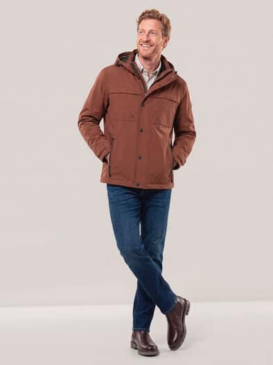 Wasserdichte Funktionsjacke Rotbraun