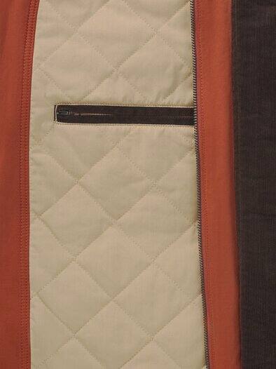 Jacke aus Baumwollmix m. Cordkragen Rotbraun