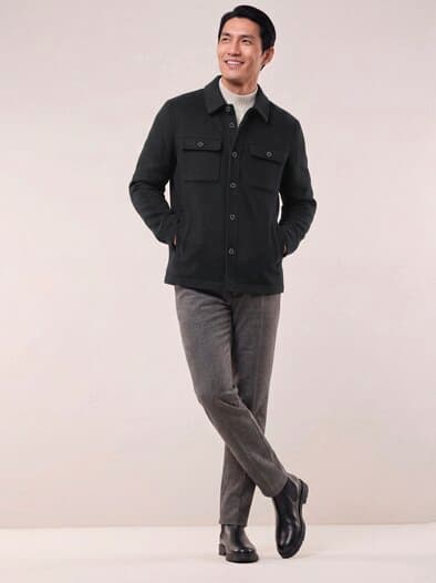 Doubleface Hemdjacke Schwarz