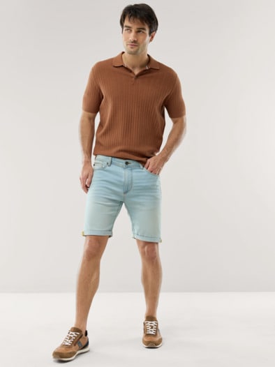 Jogger-Jeans Shorts Light Blue