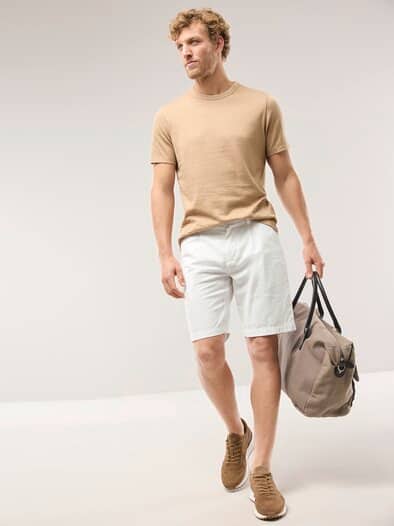 Leinenmix Bermudas Weiß