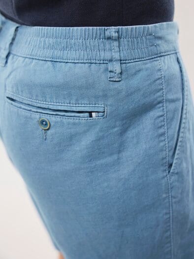 Leinenmix Bermudas Mittelblau