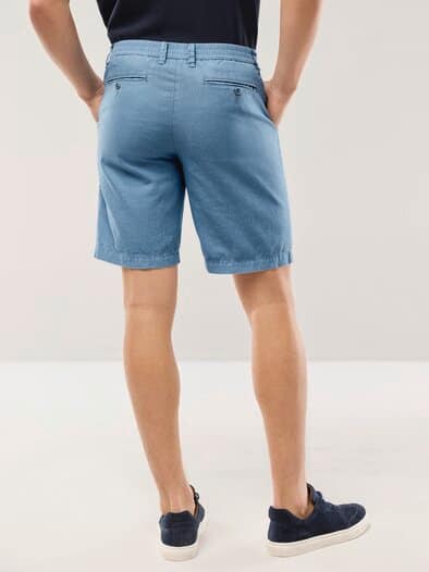 Leinenmix Bermudas Mittelblau