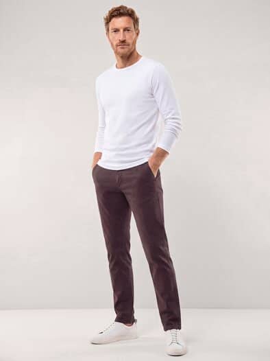 Chino aus Baumwollstretch Bordeaux