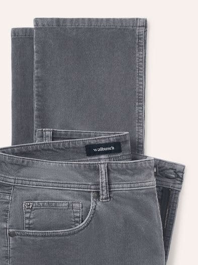 Five Pocket aus feinem Cord Grau