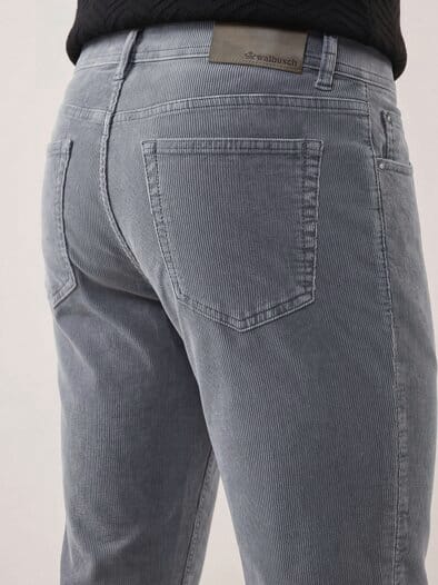 Five Pocket aus feinem Cord Grau