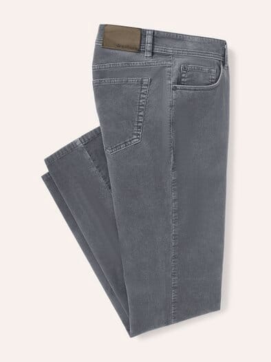 Five Pocket aus feinem Cord Grau