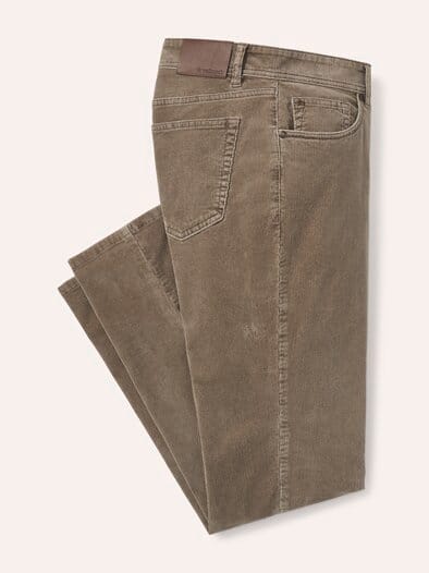 Five Pocket aus feinem Cord Haselnuss