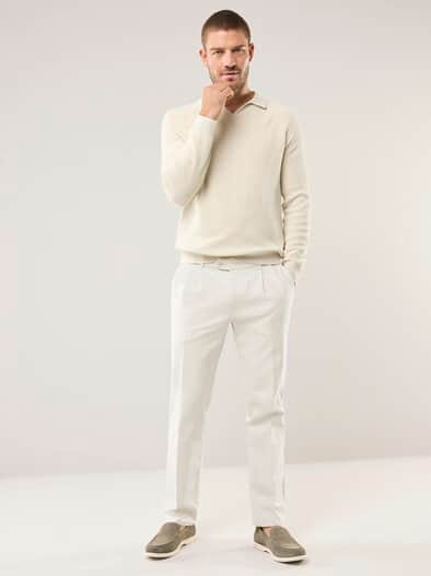 Premium Leinen-Chino Natur