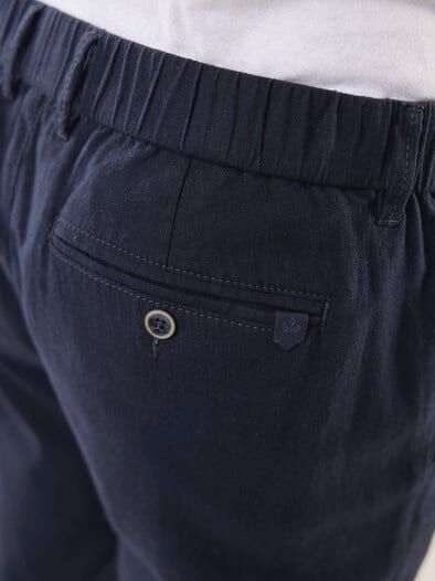 Premium Leinen-Chino Marine