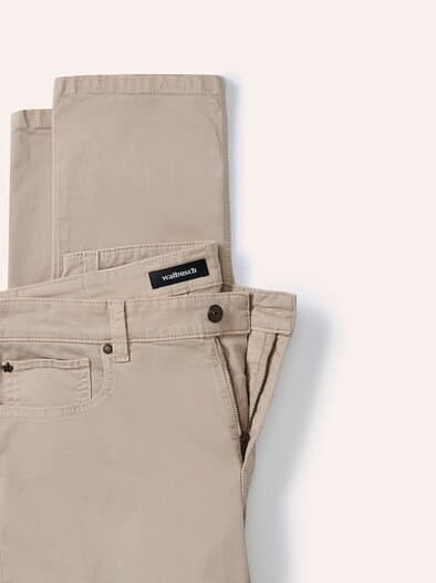 Baumwoll Five-Pocket Safaribeige