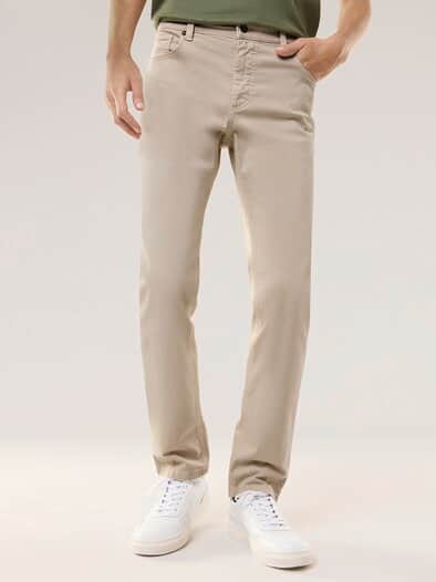 Baumwoll Five-Pocket Safaribeige