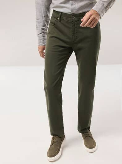 Baumwoll Five-Pocket Oliv