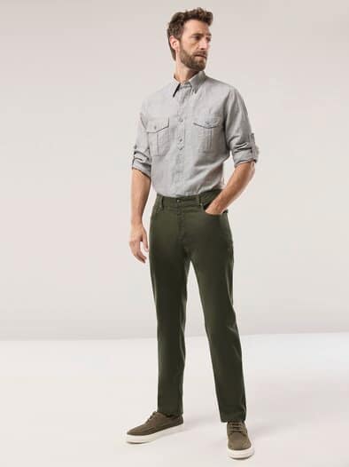 Baumwoll Five-Pocket Oliv