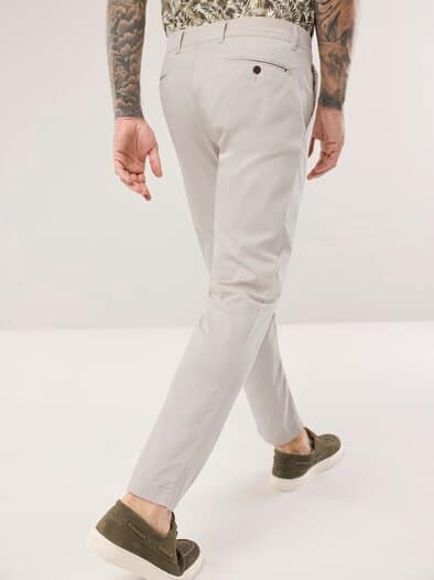 Bundfalten-Chino Feinstruktur Safaribeige