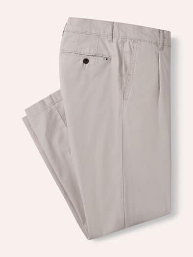 Bundfalten-Chino Feinstruktur Safaribeige