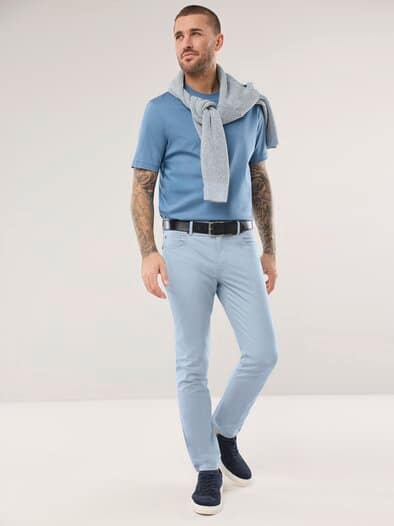 Ultraleicht Baumwoll Five-Pocket Hellblau