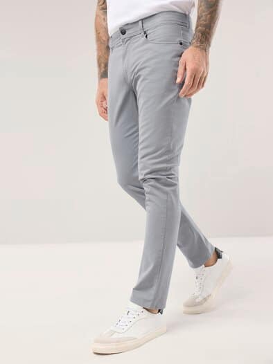 Ultraleicht Baumwoll Five-Pocket Hellgrau