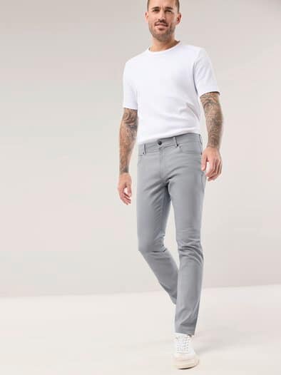 Ultraleicht Baumwoll Five-Pocket Hellgrau