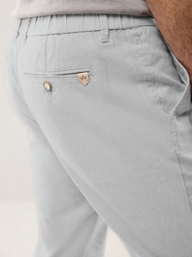 Wohlfühl Leinen-Hose Hellgrau gestreift