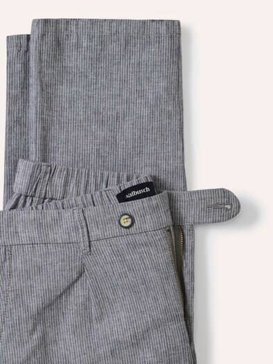 Wohlfühl Leinen-Hose Blau gestreift