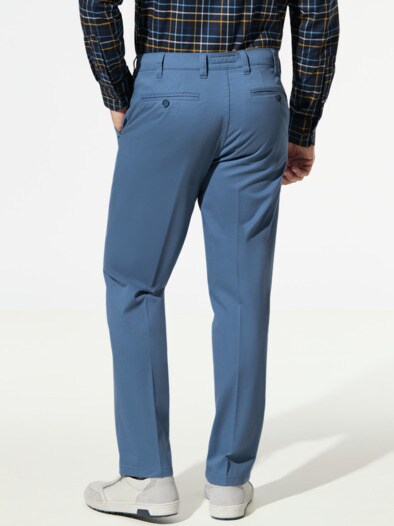 Extraglatt Dehnbund-Chino Mittelblau