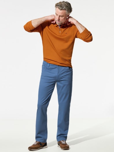Extraglatt Dehnbund Five-Pocket Mittelblau