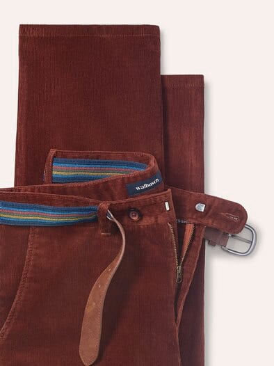 Gürtel-Cord Chino Rostbraun