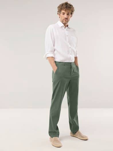 Leinen-Chino Frischekick Salbei
