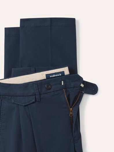 Feintwill Bundfalten-Chino Marine