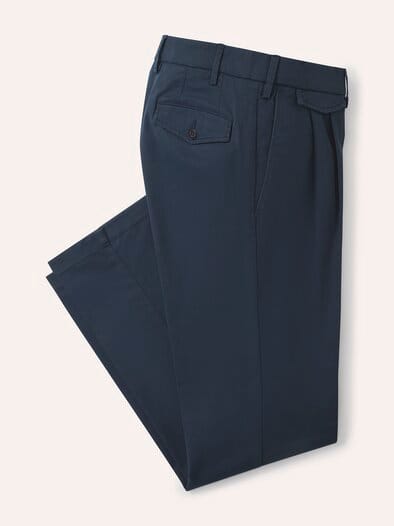 Feintwill Bundfalten-Chino Marine