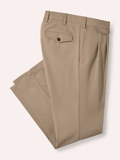 Feintwill Bundfalten-Chino Sand