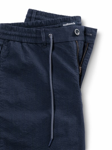 Seersucker Bermudas Marine gestreif