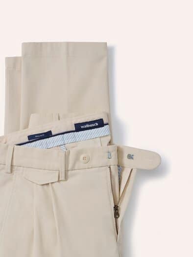 Feintwill Bundfalten-Chino Natur