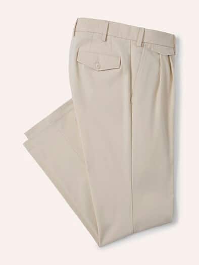 Feintwill Bundfalten-Chino Natur