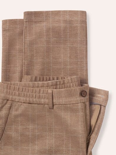 Extraglatt-Travelhose Karamell kariert