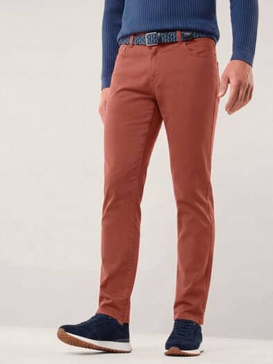Extraglatt-Stretchbund Five Pocket Rotbraun