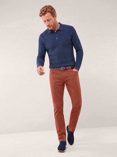 Extraglatt-Stretchbund Five Pocket Rotbraun