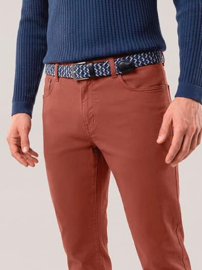 Extraglatt-Stretchbund Five Pocket Rotbraun