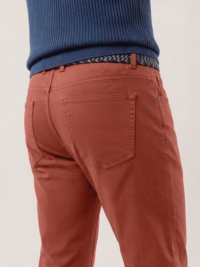 Extraglatt-Stretchbund Five Pocket Rotbraun
