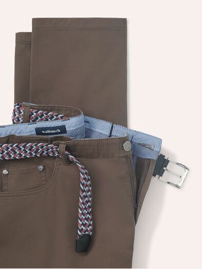 Extraglatt-Stretchbund Five Pocket Braun
