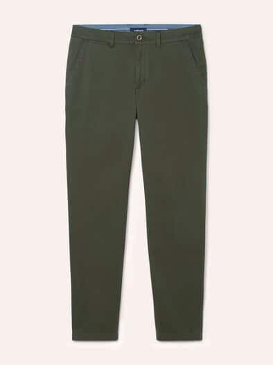 Elastische Chino aus Baumwolle Oliv