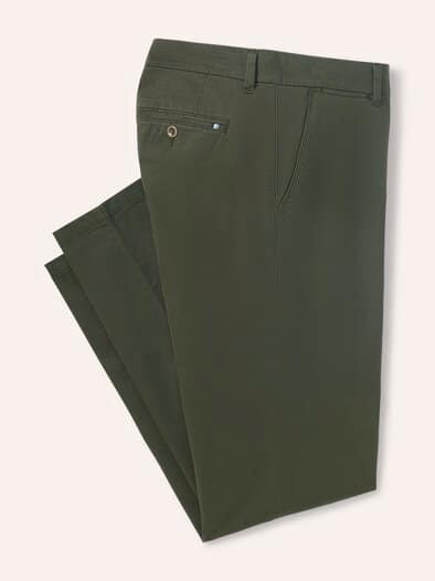 Elastische Chino aus Baumwolle Oliv