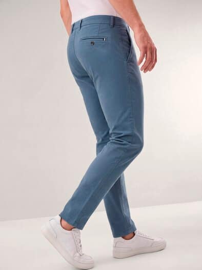 Elastische Chino aus Baumwolle Jeansblau