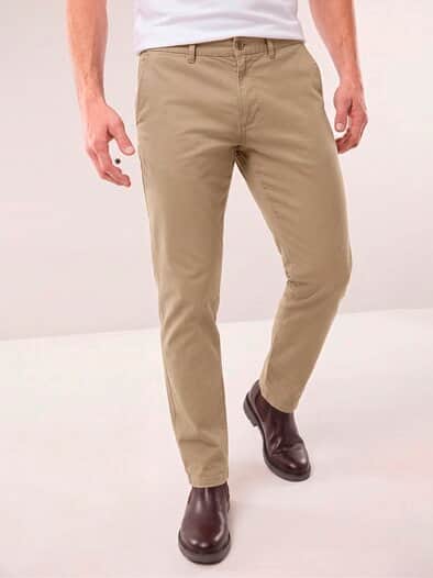 Elastische Chino aus Baumwolle Caramell