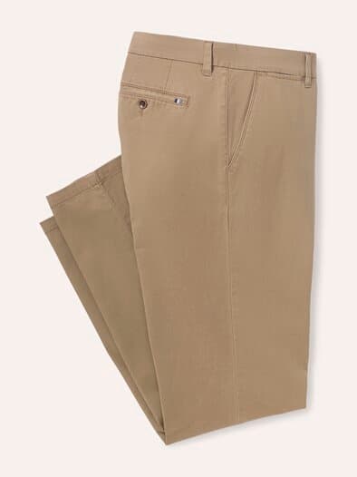 Elastische Chino aus Baumwolle Caramell