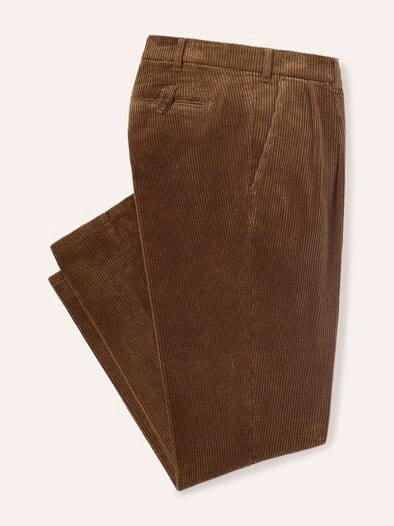 Cordhose mit Bundfalte Caramell